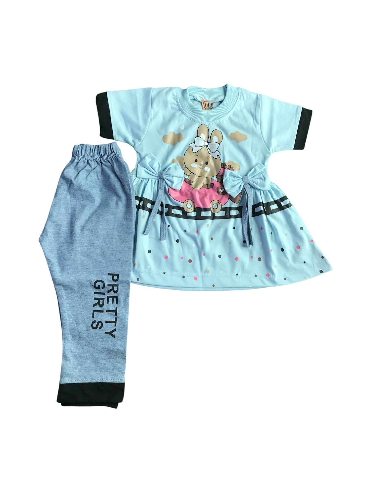 Girls Cute Bunny Frock Suit 2pc