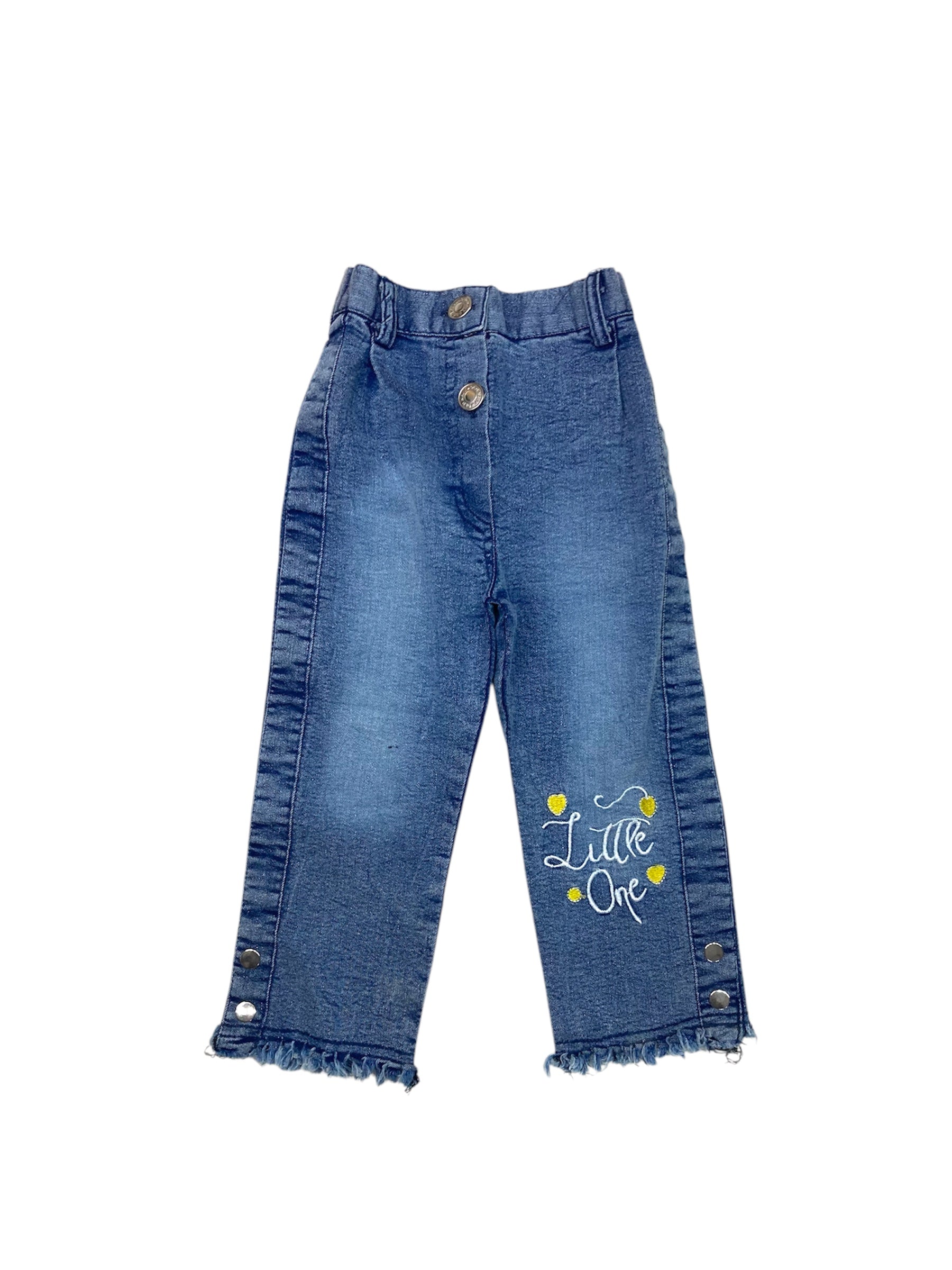 Girls Princess Top With Denim Pant - Red
