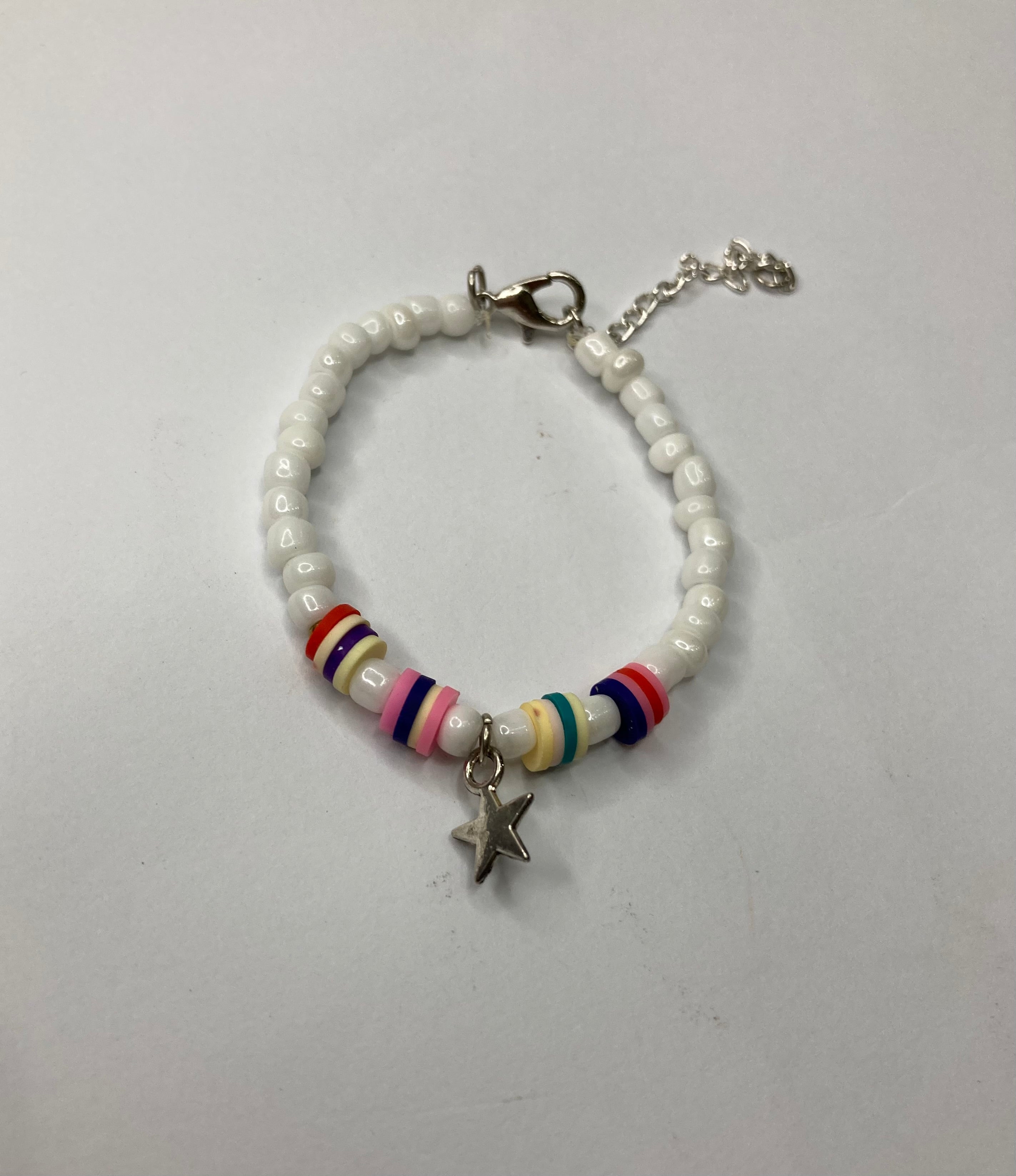 Girls Star Beaded Choker Set - White