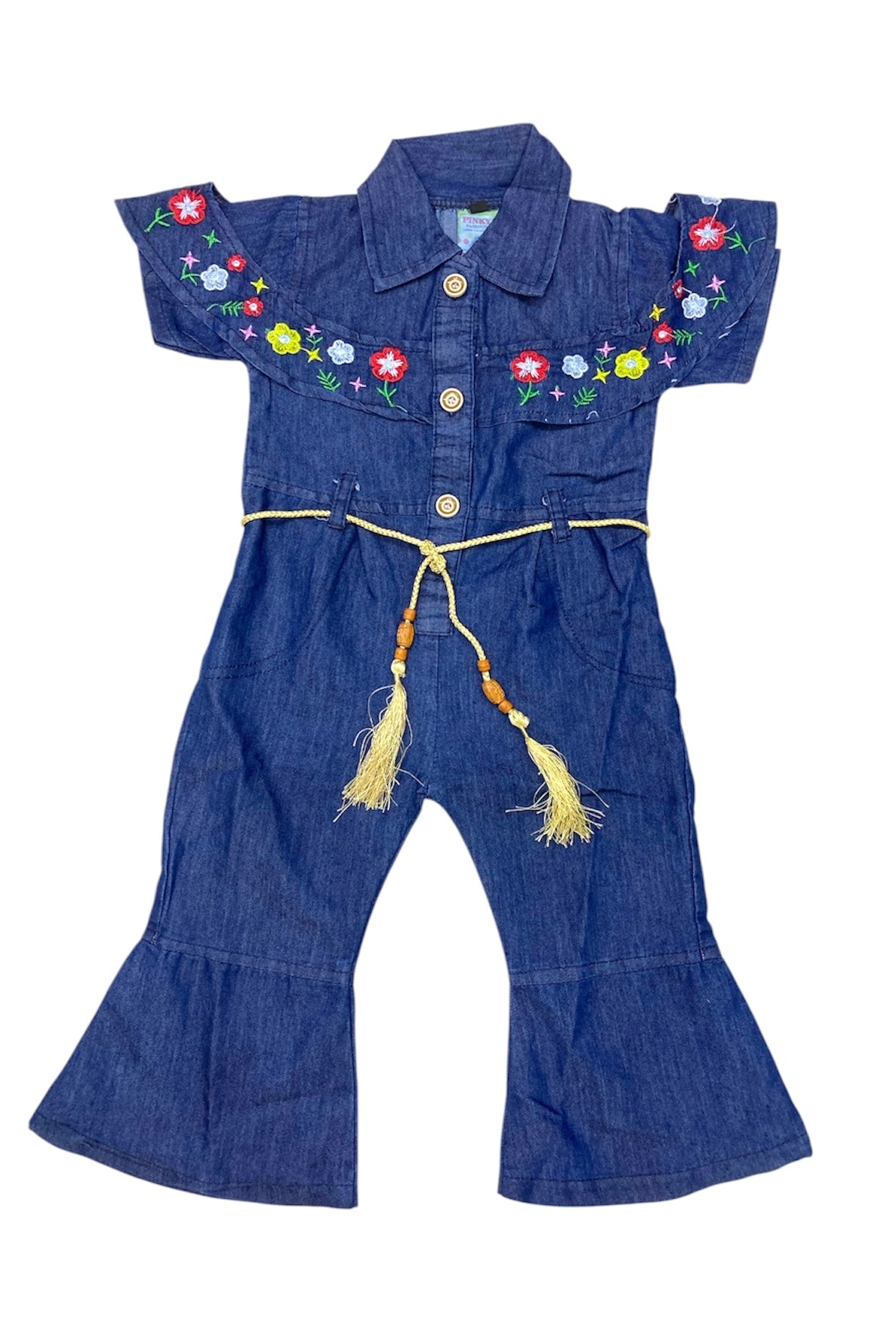 Girls Jumpsuit Denim Print