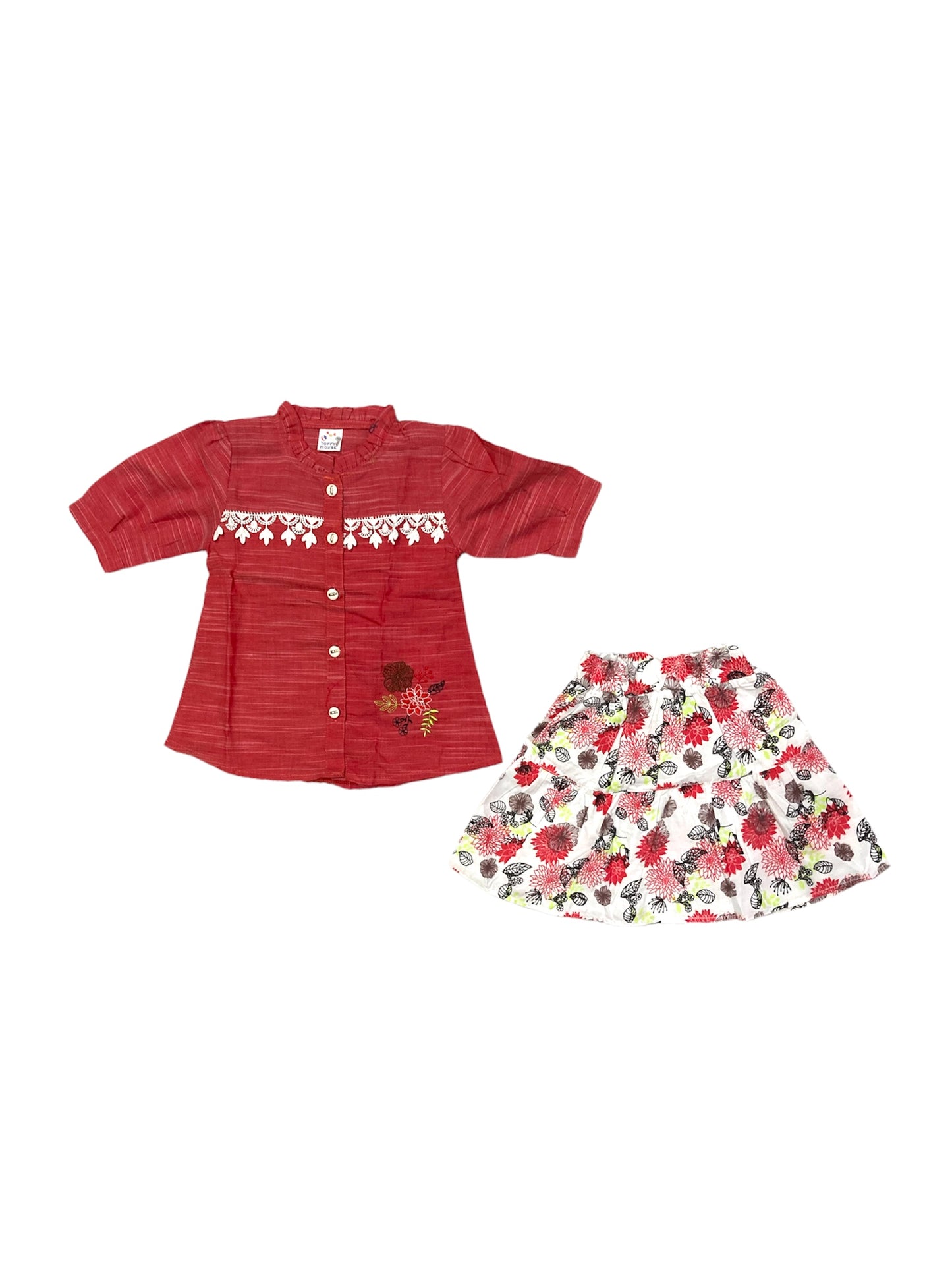 Girls Top with Skirt Suit 2pc