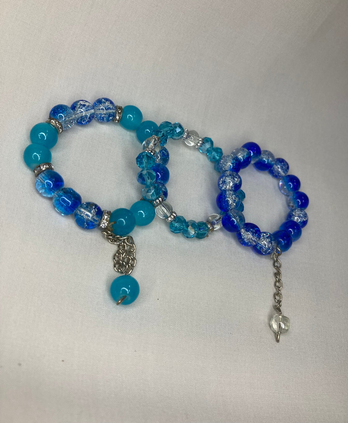 Beaded Bracelet set of 3 - Blue