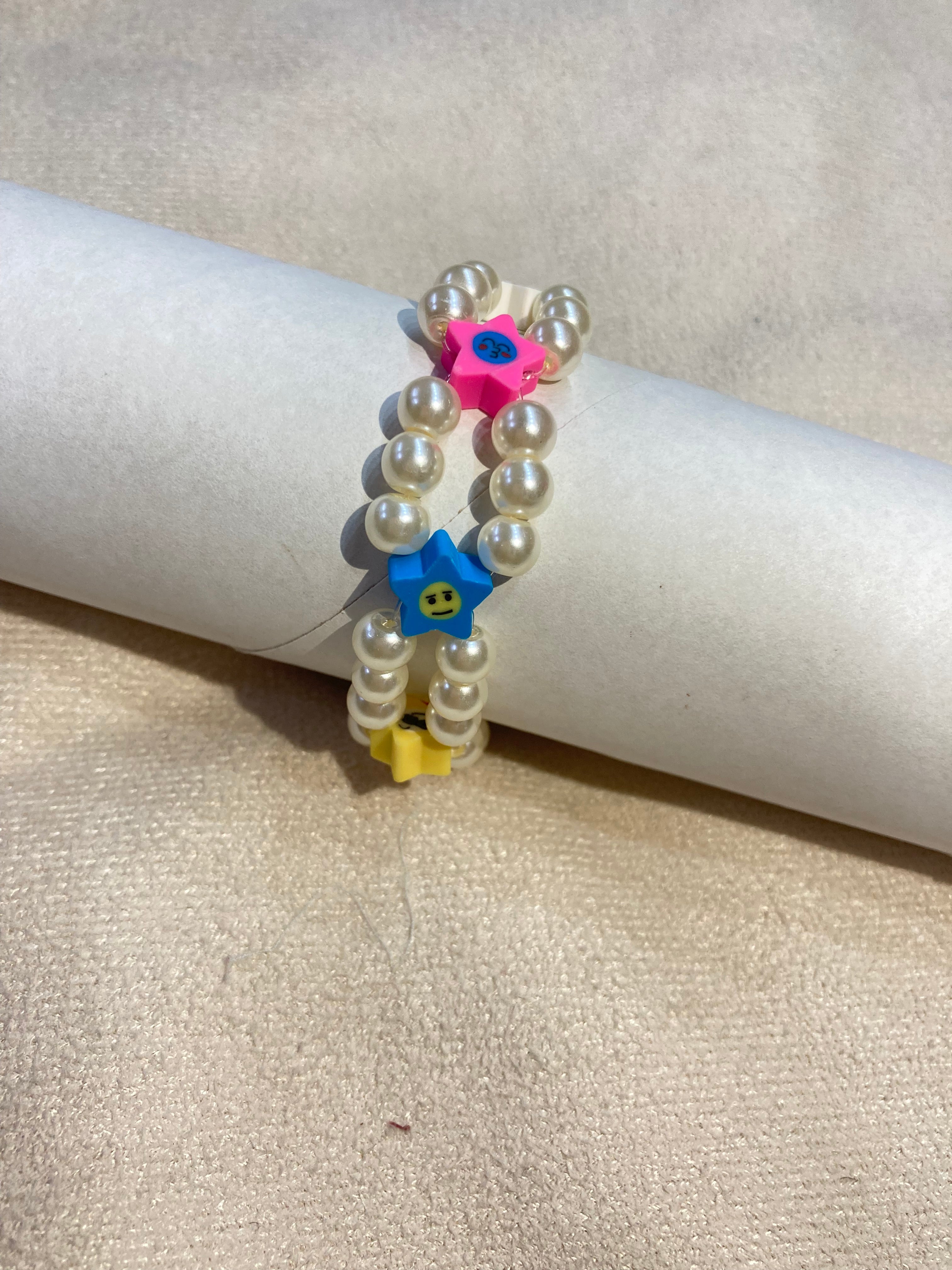 Girls Beaded Colorful Star Bracelet