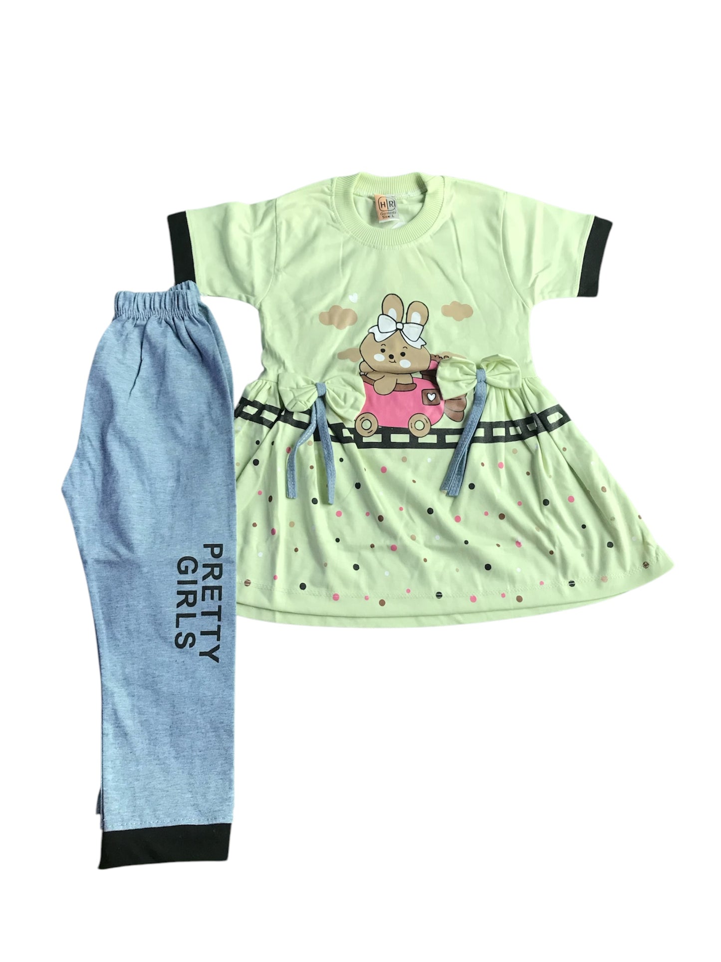 Girls Cute Bunny Frock Suit 2pc