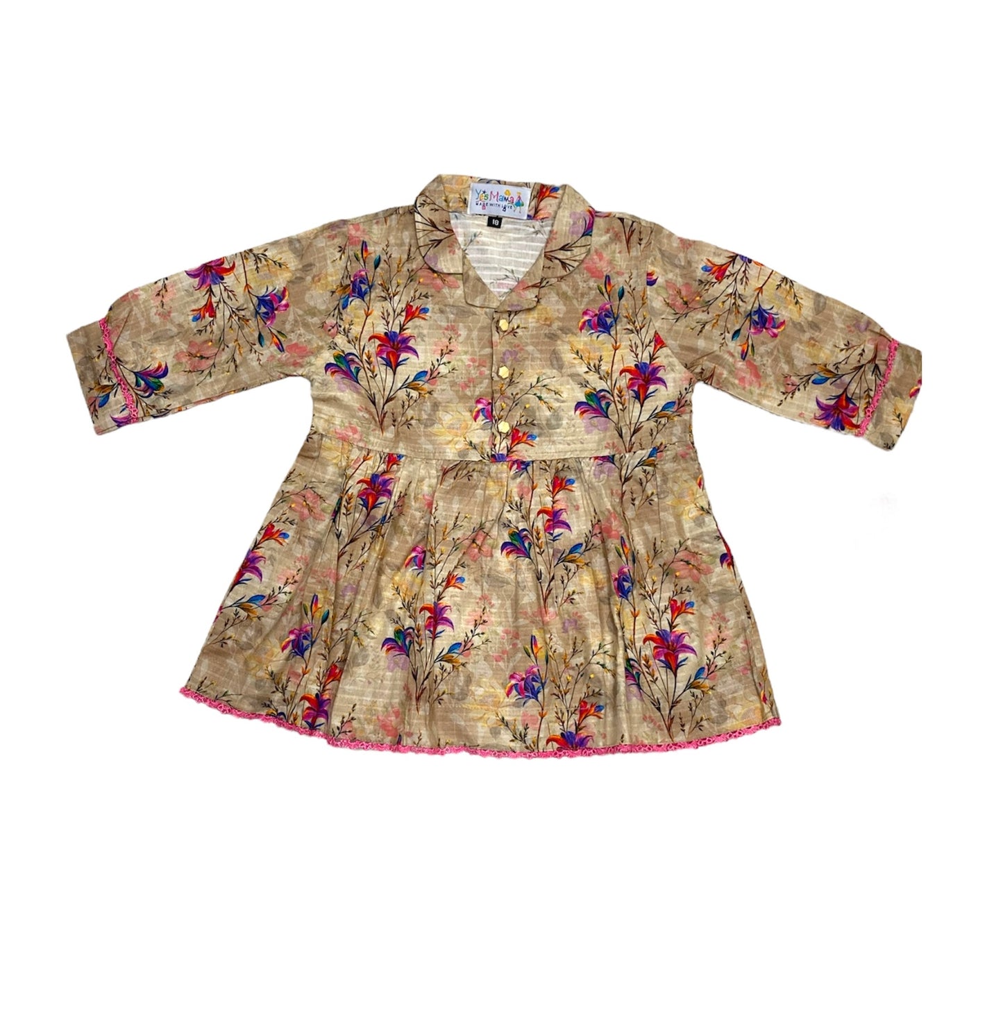 Girls Cotton Digital Print Suit 2pc