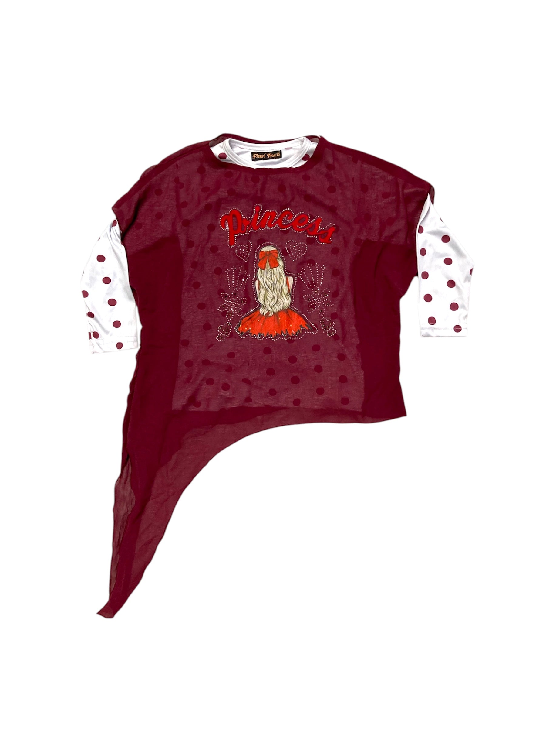 Girls Princess Top - Maroon