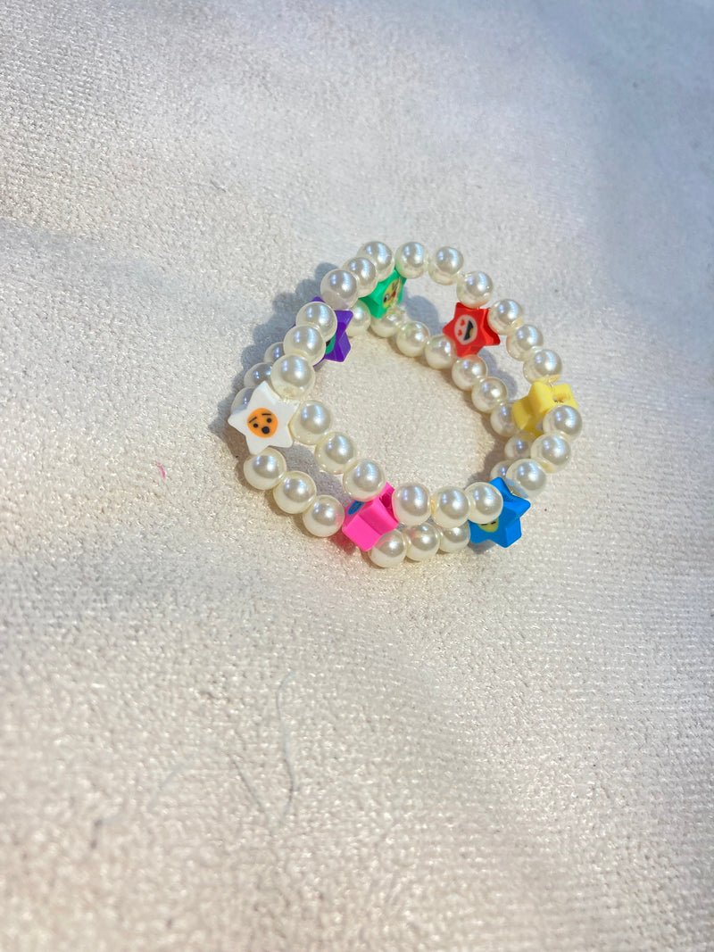 Girls Beaded Colorful Star Bracelet