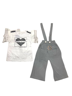 Girls Romper Suit - Grey