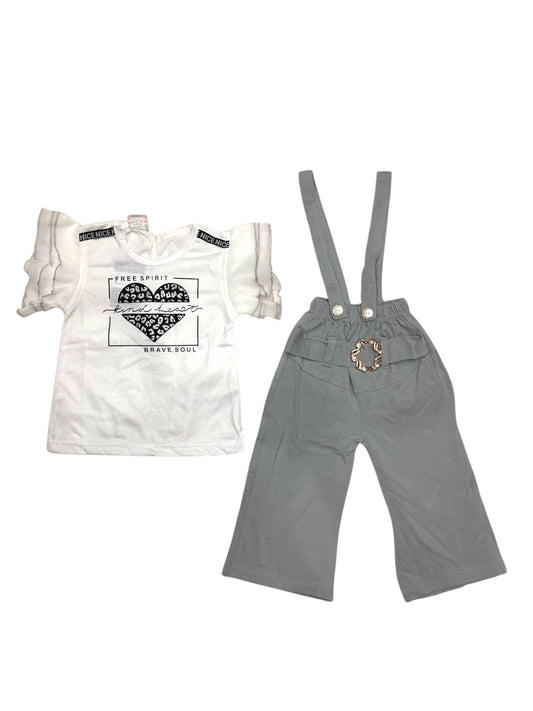 Girls Romper Suit - Grey