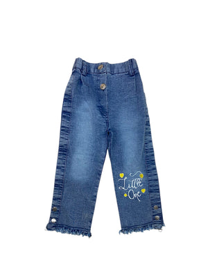 Girls Princess Top With Denim Pant - Red