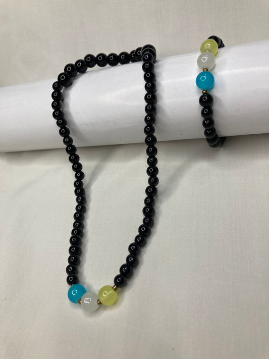 Girls Beaded Mala Set -Black