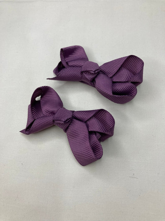 Girls Bow Pins - Dark Purple
