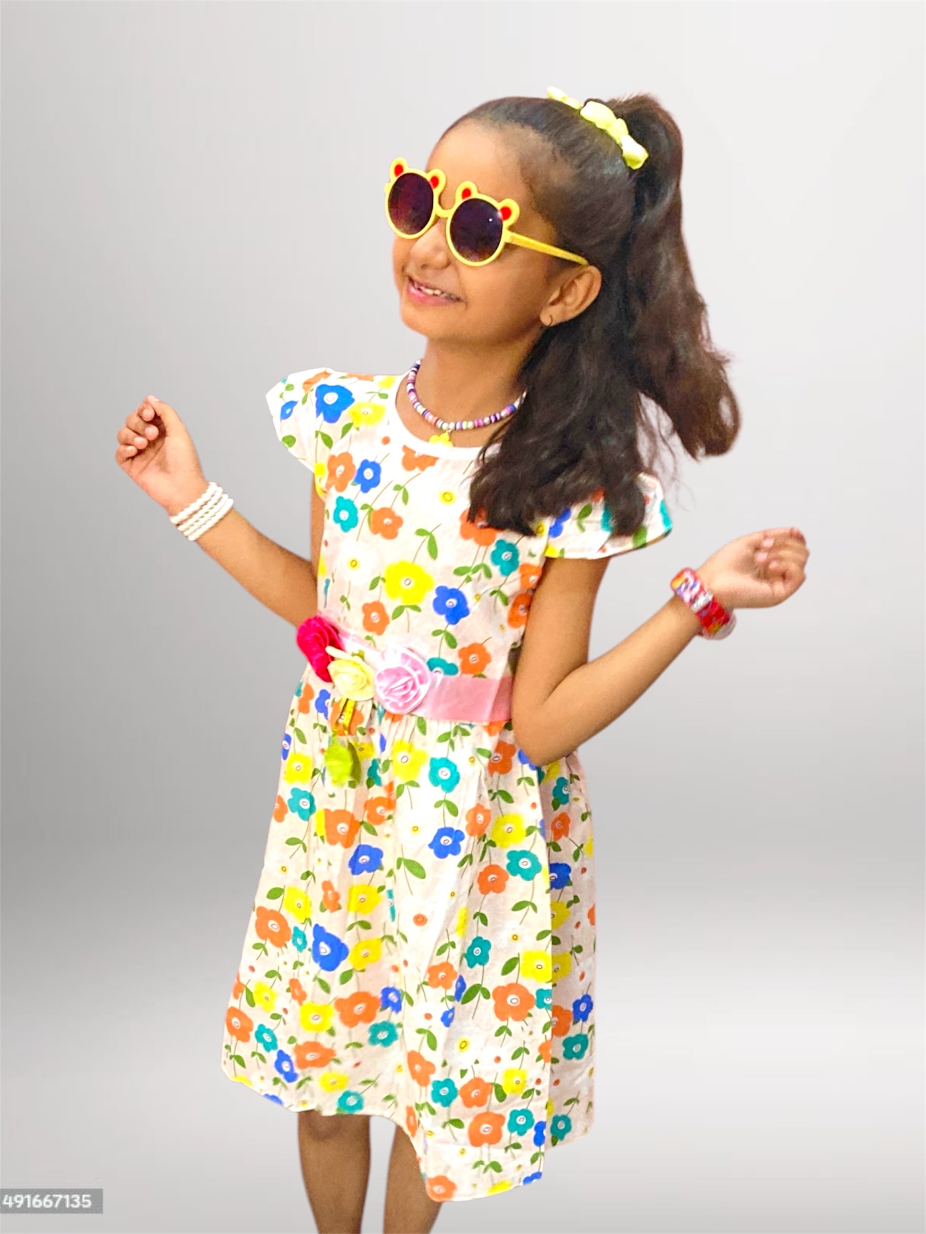 Girls Flower Print Frock