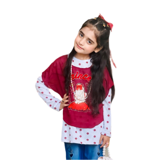Girls Princess Top - Maroon