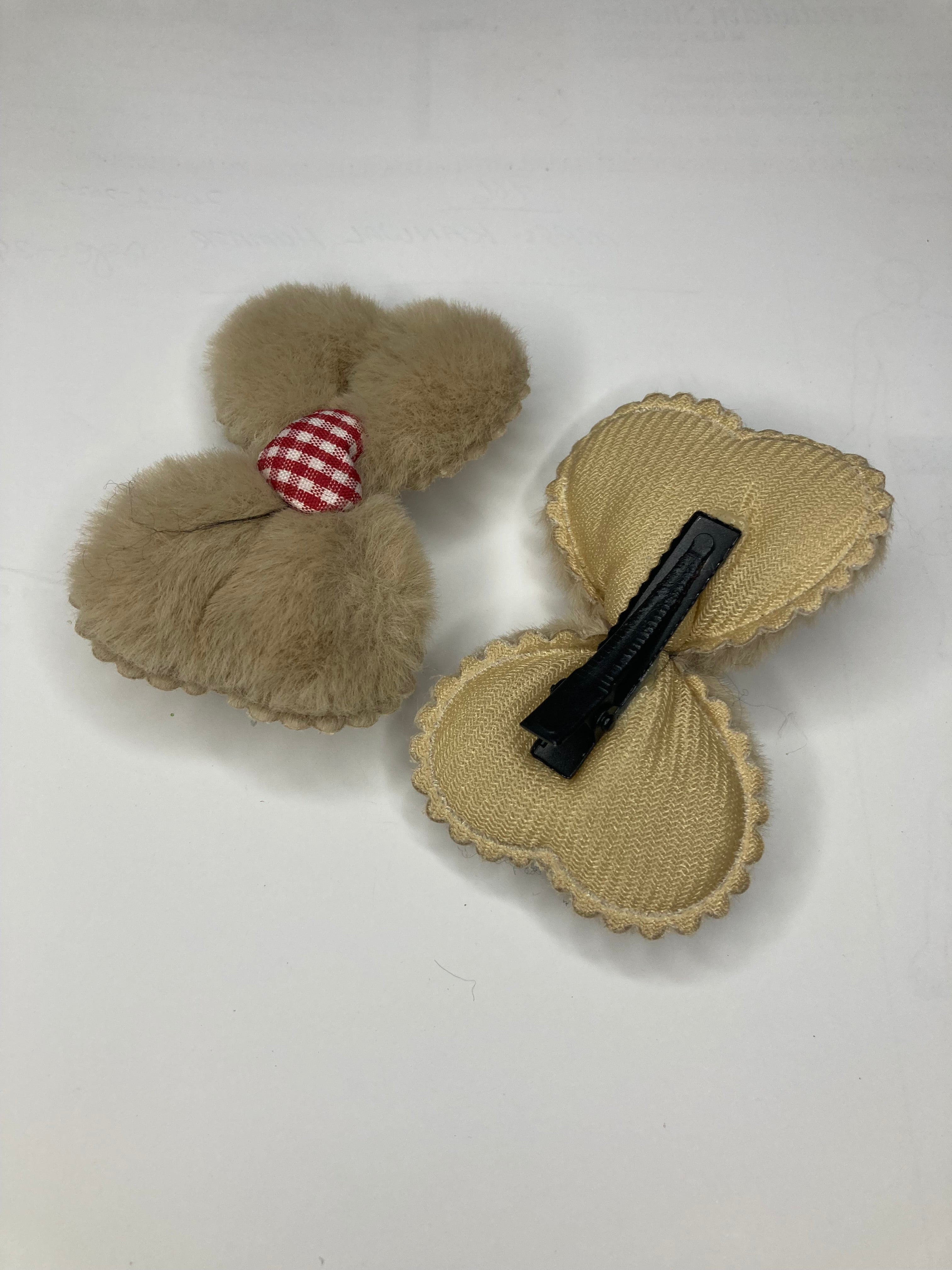 Girls Bow Pins - Brown