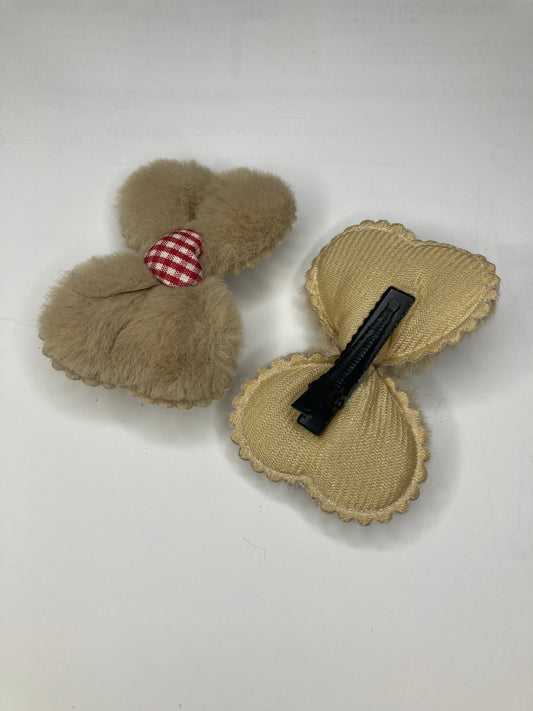 Girls Bow Pins - Brown