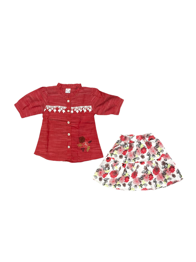 Girls Top with Skirt Suit 2pc