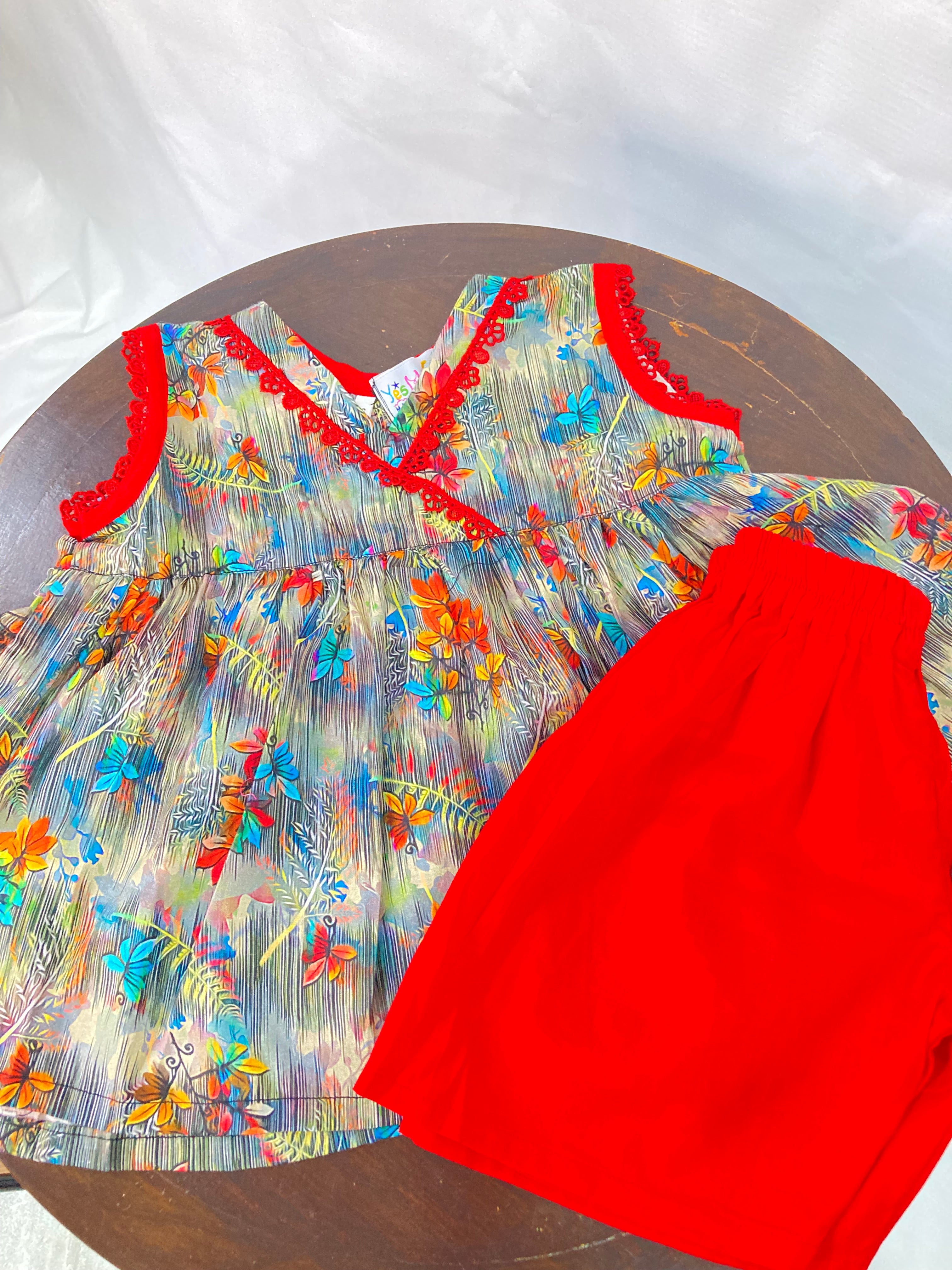 Girls Floral Chick Frock Set