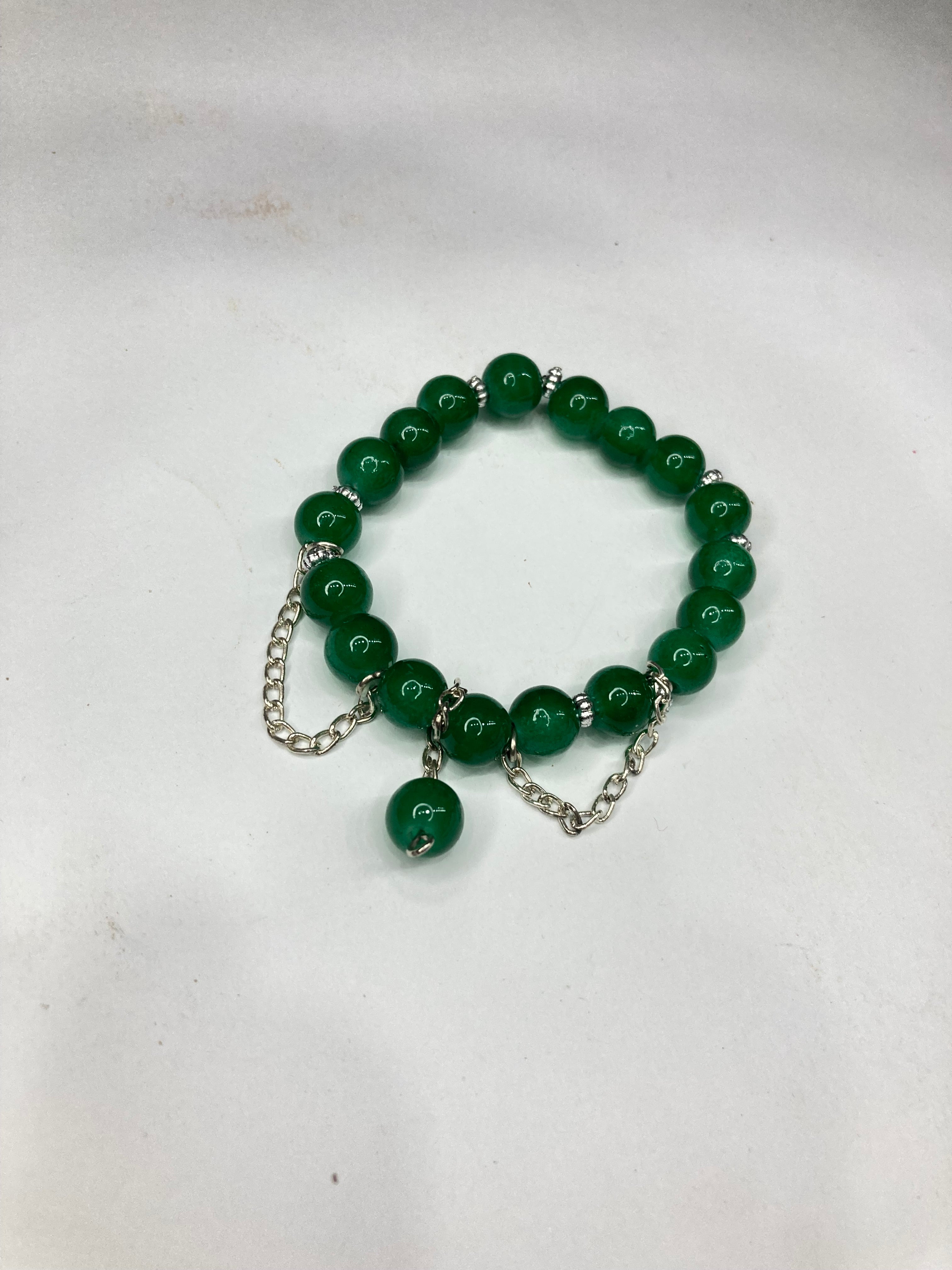 Girls Beaded Chain Bracelet - Green