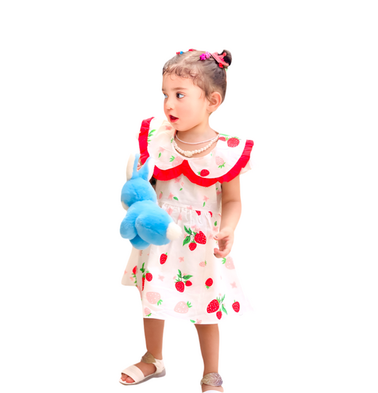 Girls Strawberry Print Frock