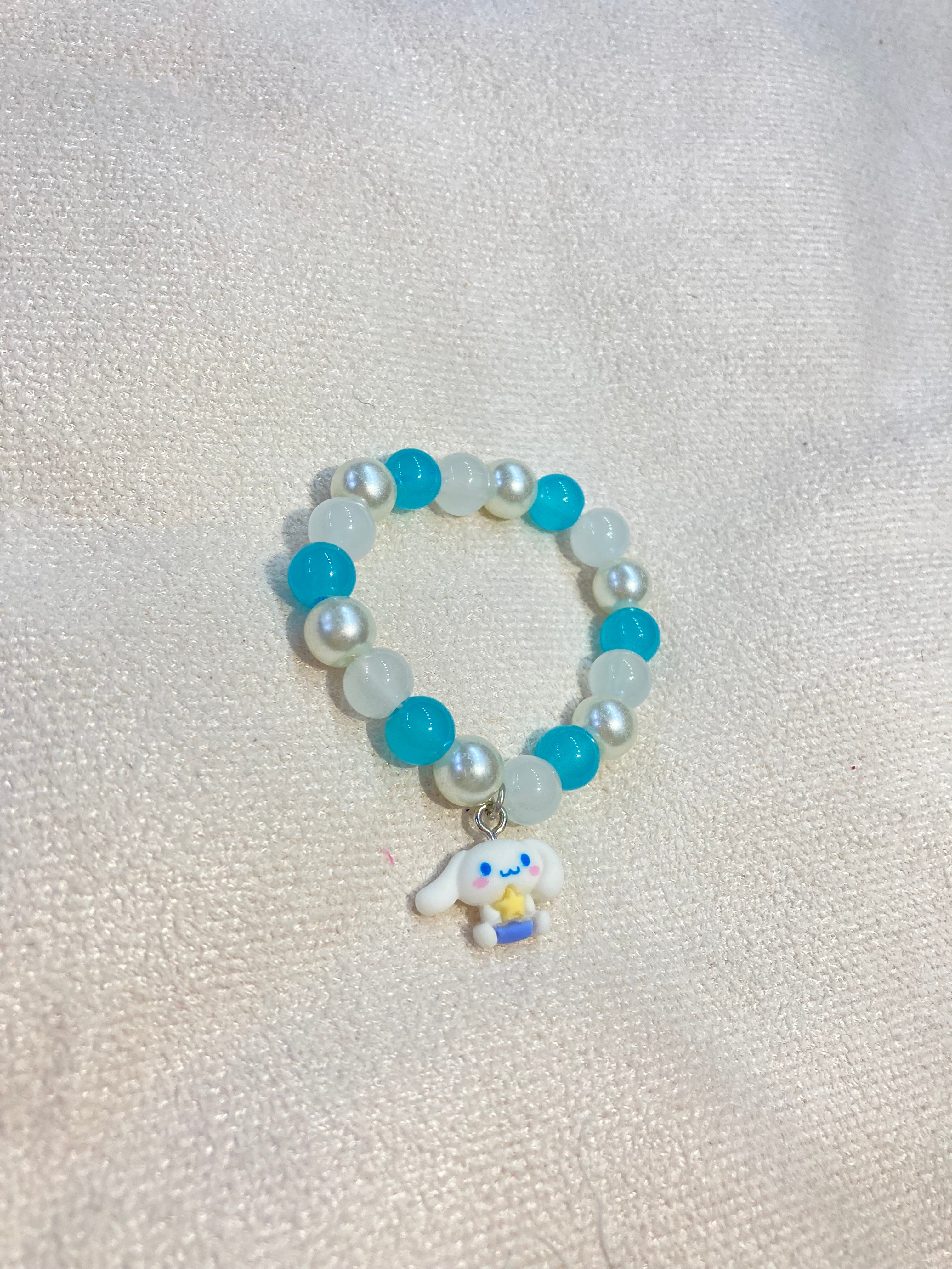 Girls Beaded Character Charm Bracelet