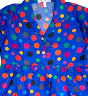 Girls Digital Print Lawn Suit 2pc - Blue Polkadot