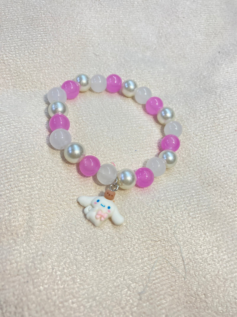 Girls Beaded Character Charm Bracelet
