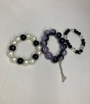 Beaded Bracelet set of 3 - Black