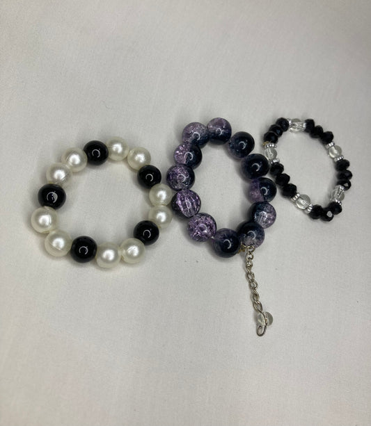 Beaded Bracelet set of 3 - Black