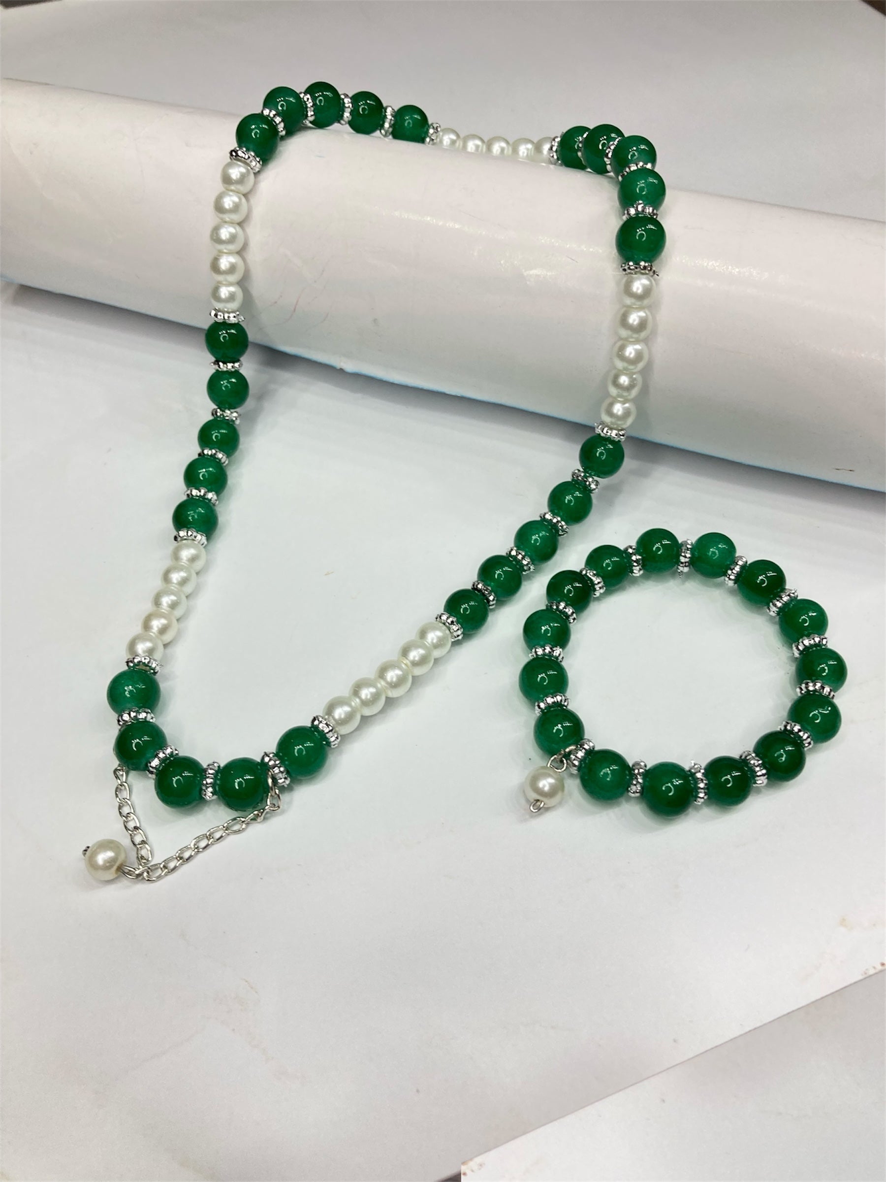 Girls Beaded Pearl Mala Set