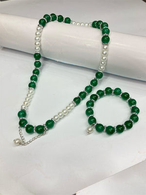 Girls Beaded Pearl Mala Set
