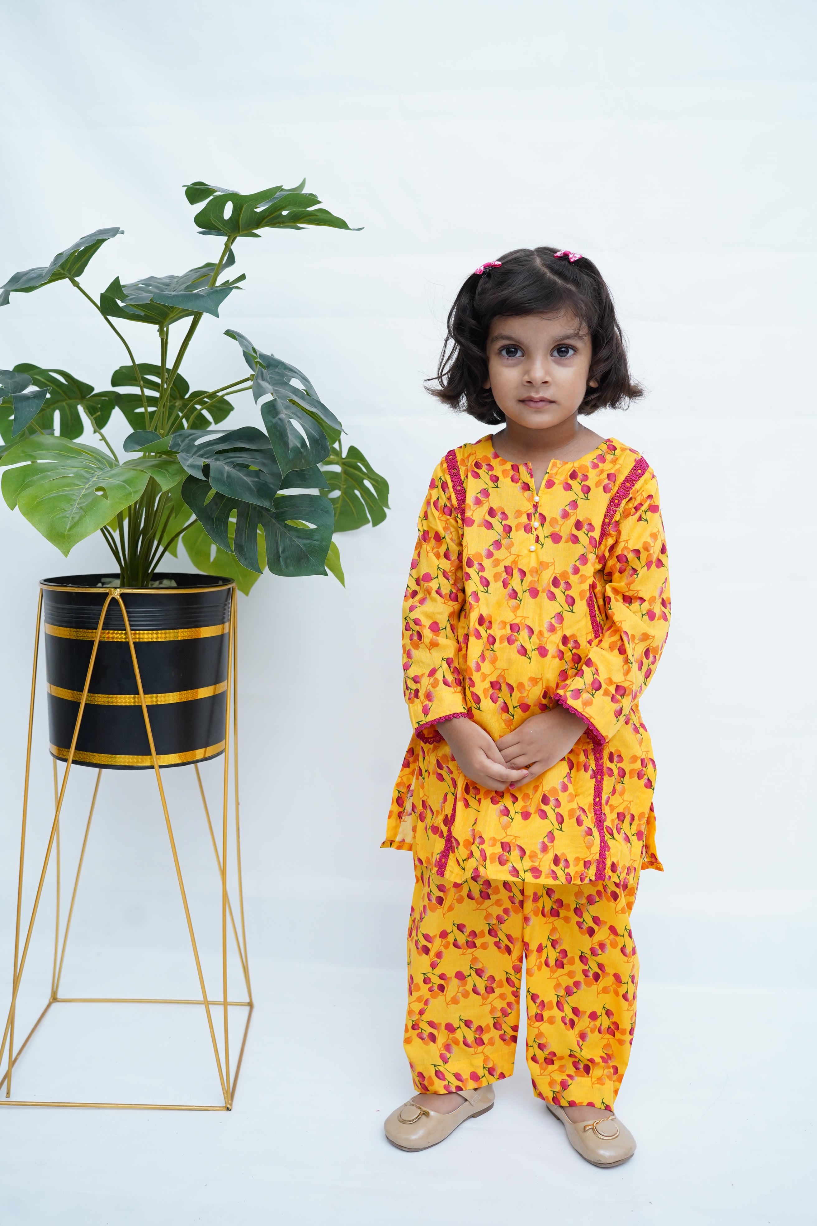Girls Digital Print Lawn Suit 2pc - Mango Splash
