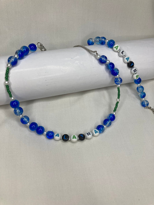 Customized Name Bracelet Chocker Set