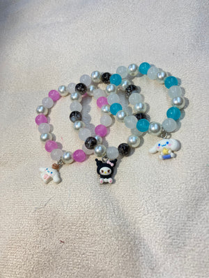 Girls Beaded Character Charm Bracelet