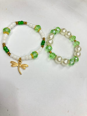 Girls Beaded Azadi Charm Bracelet - Set of 2
