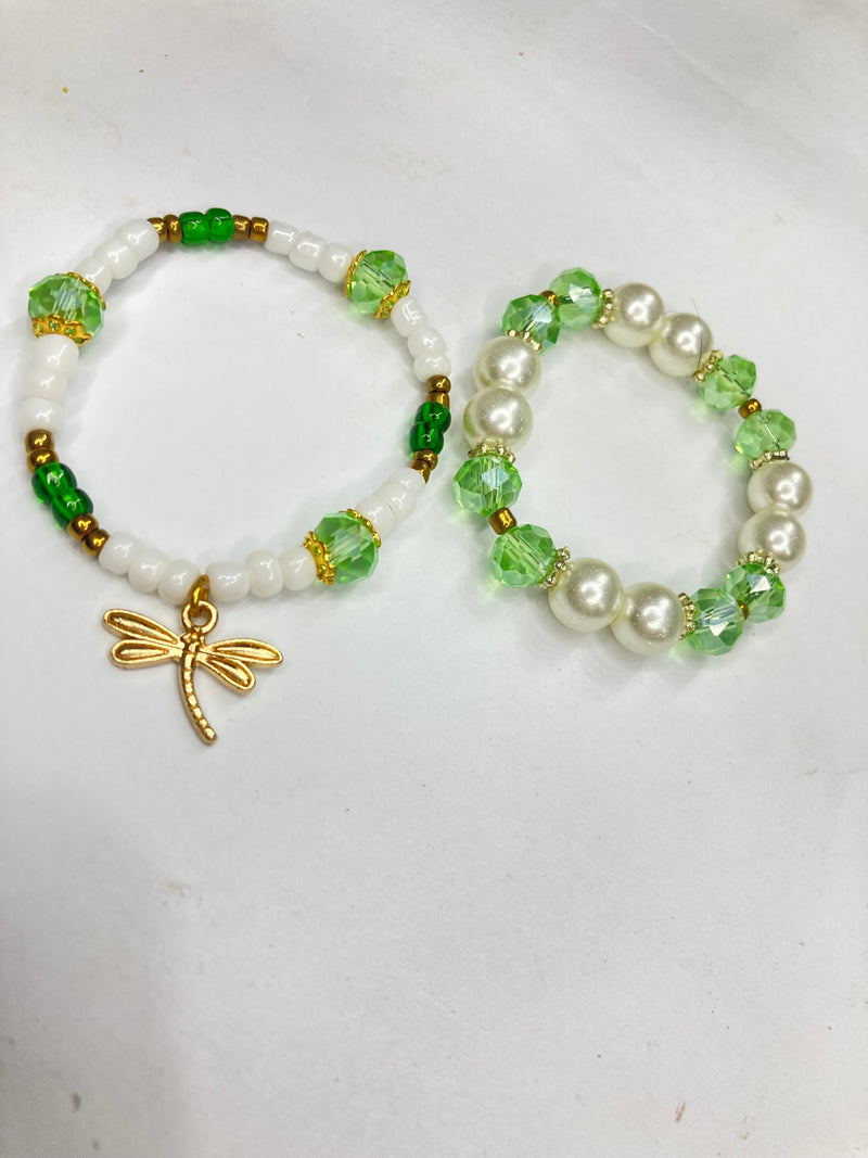 Girls Beaded Azadi Charm Bracelet - Set of 2