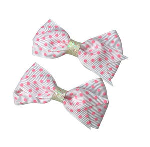 Girls Bow Pins - Polkadot