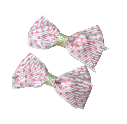 Girls Bow Pins - Polkadot
