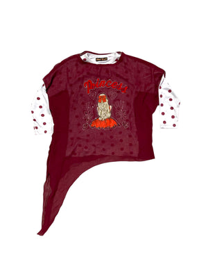 Girls Princess Top - Maroon