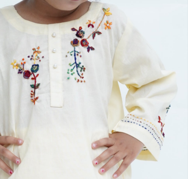 Girls Hand Embrioded Co-ord  Set