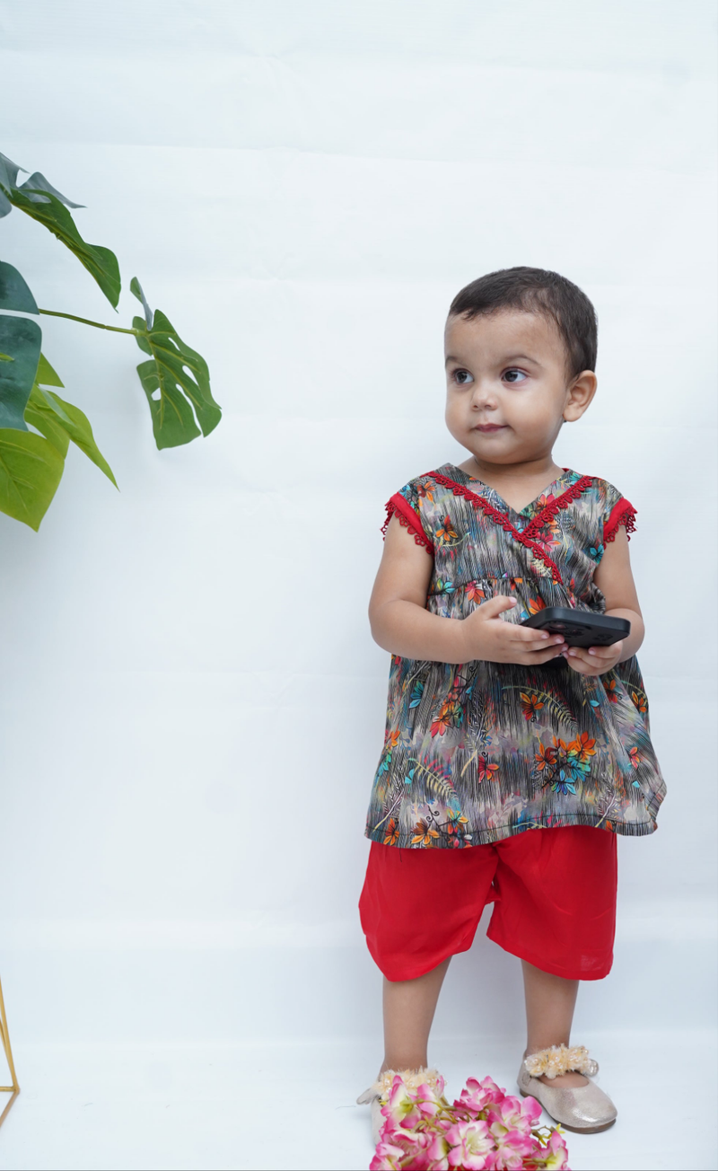 Girls Floral Chick Frock Set