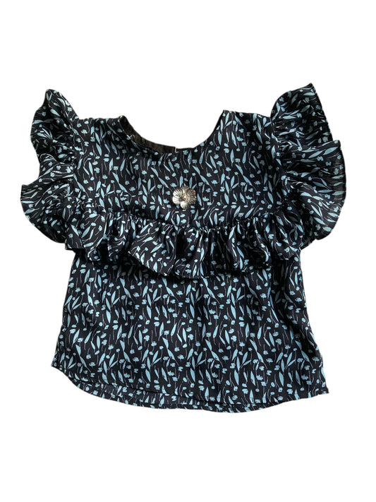 Black Printed Chiffon Top