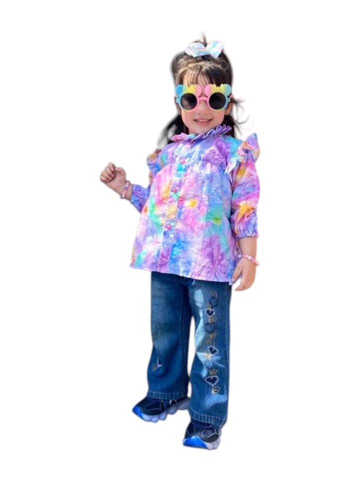 Girls Colorful Cotton Poplin Top