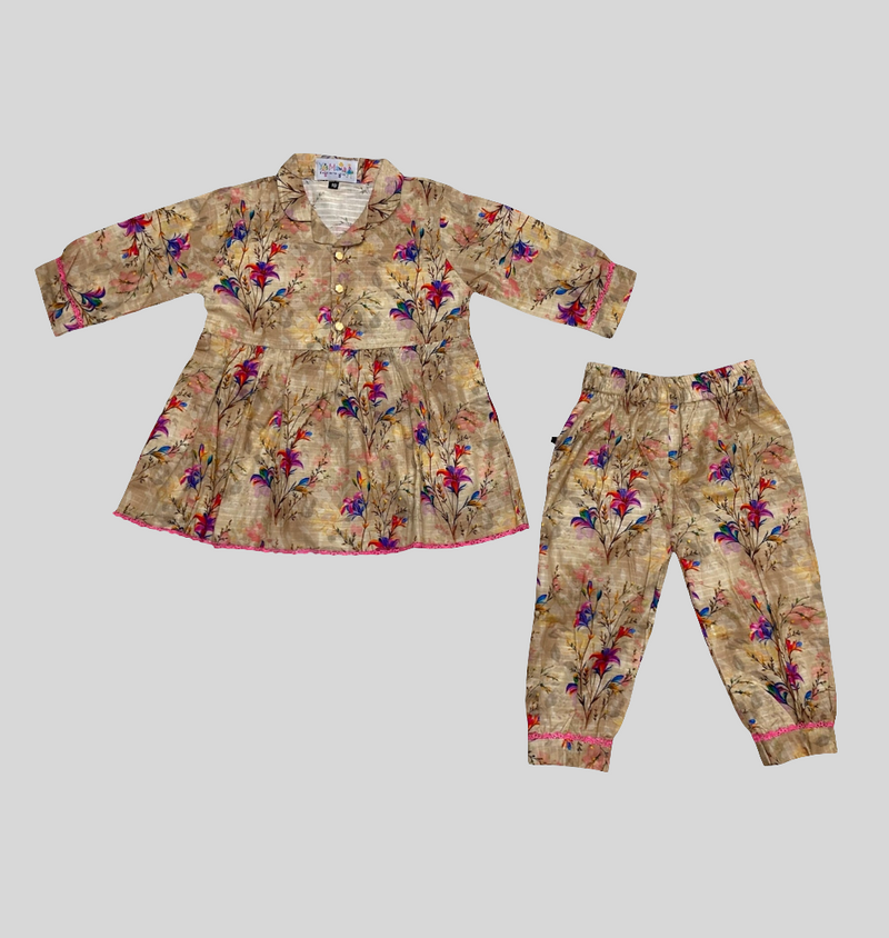 Girls Cotton Digital Print Suit 2pc