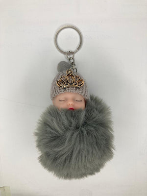 Cute Doll Keychain - Grey