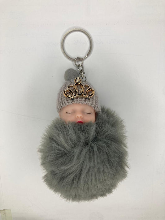 Cute Doll Keychain - Grey