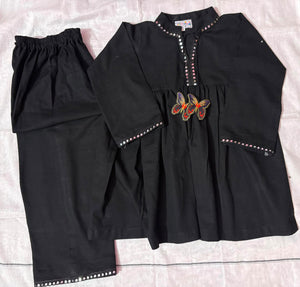 Girls Butterfly Charm Khaddar Co-ord Set