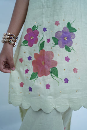 Girls Hand Painted Blossom Luxe Set (Sage Mint)