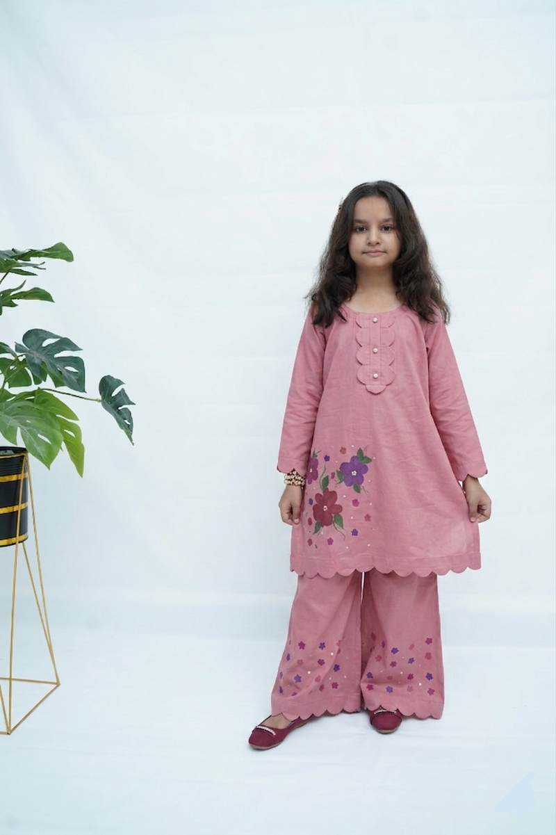 Girls Hand Painted Blossom Luxe Set - Mauve