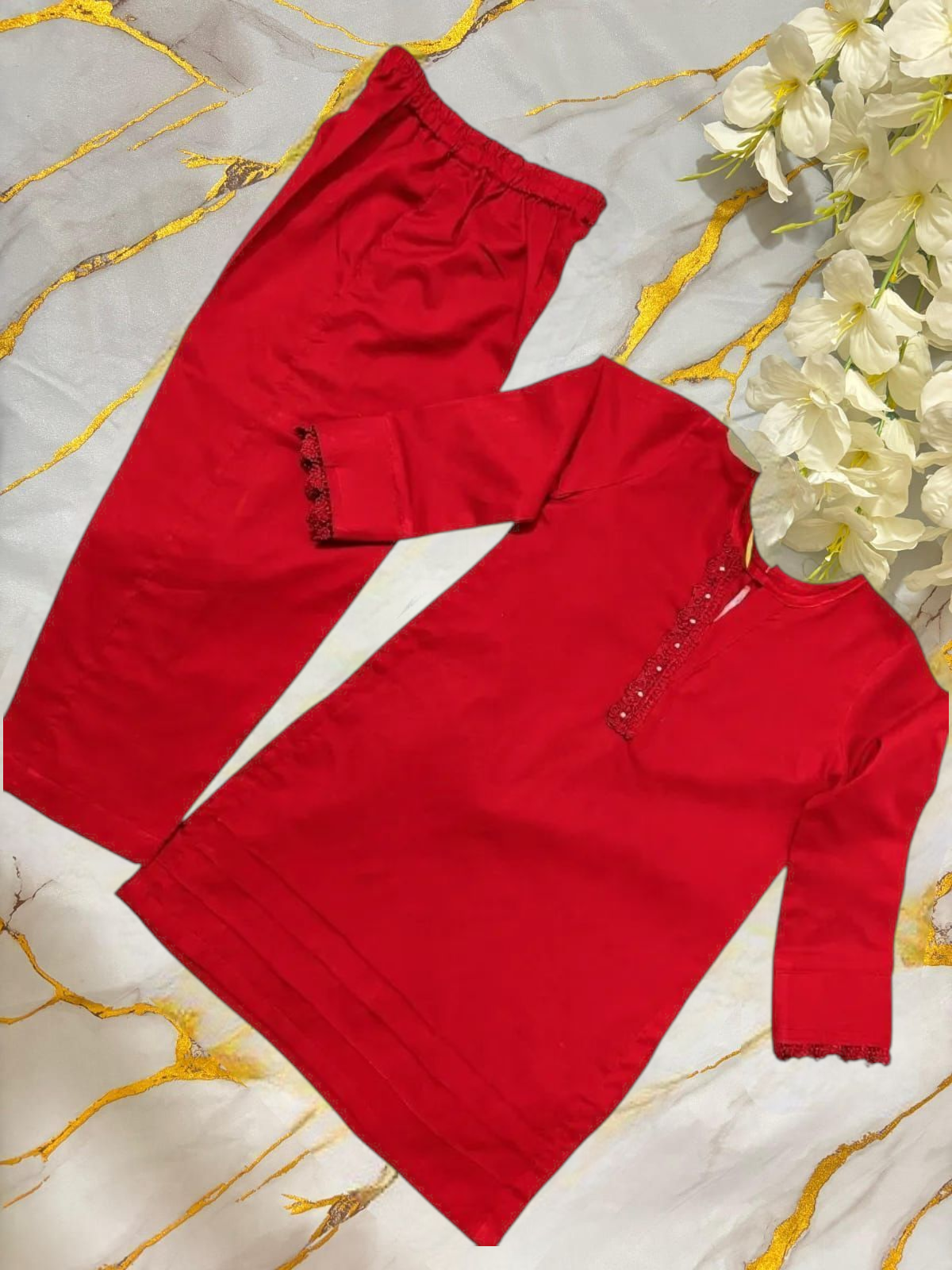 Girls Solid Green Co-ord Set
